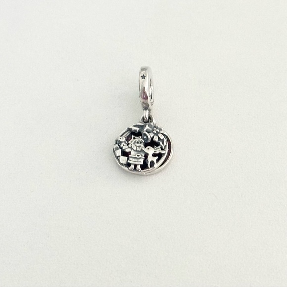 Pandora Love Peace Joy Santa Red Enamel Double Disc Dangle Bead Charm - Picture 5 of 6